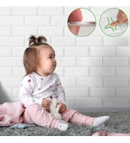 Kendinden Yapışkanlı Duvar Paneli 3D Tuğla Beyaz Duvar Kağıdı