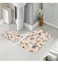 Banyo Halısı Ikili Klozet Takımı Kaymaz Tabanlı (60 xm x 100 cm + 40 cm x 60 cm) 