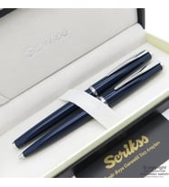 Scrikss 33 Lacivert Dolma Kalem + Tükenmez Kalem Set  Scrikss Kalem  İsme Özel Kalem  Hediyelik Kalem