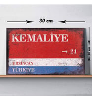 Erzincan Kemaliye Sokak Tabelası Vintage Tablo