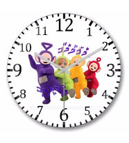 The Teletubbies  Duvar Saati Bombeli Gercek Cam