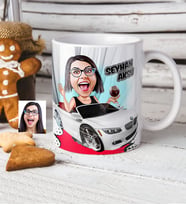 BK Gift Kişiye Özel Bayan Patron Karikatürlü Beyaz Kupa Bardak  2