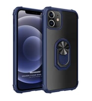 Microsonic Apple iPhone 12 Mini Kılıf Grande Clear Ring Holder Lacivert