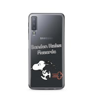 Snoopy Tasarımlı Süper Şeffaf Silikon Telefon Kılıfı Samsung A7 (2018)