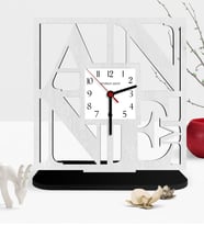 BK Gift Kişiye Özel Dekoratif Annem Yazılı Ahşap Masaüstü Saat - 2 (Çok Renkli)