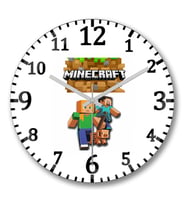 Minecraft Adventure Duvar Saati Bombeli Gercek Cam