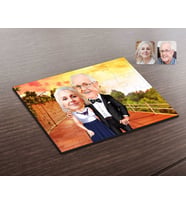 BK Gift Kişiye Özel Dede ve Büyükanne Karikatürlü Ahşap Puzzle-1