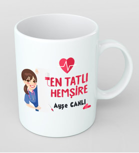 Kişiye Özel En Tatlı Hemşire Kupa Bardak