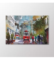 Arty Tablo Suluboya Tramvay Tablo (Karışık)