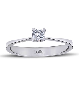 Lova F Renk 0,14 Karat Pırlanta Tektaş Yüzük - 1030052