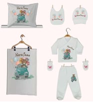 Pia Baby GL 1935-06 İsme Özel Yastık Battaniye Zıbın Set