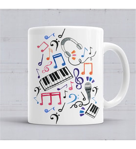 Müzik Notaları Ve Semboller Müzik Notolar Kupa Bardak
