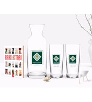 BK Gift Kişiye Özel Renkli Baskılı Osmaniye Tasarımlı Turistik İkili Rakı Bardağı Karaf ve Cep Kitabı Hediye Seti-1 (Model 1)