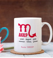 BK Gift Kişiye Özel Akrep Burcu Beyaz Kupa Bardak