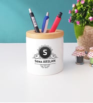 Baş Harf ve İsim Soyisim Tasarımlı Kişiye Özel Baş Harf ve İsim Soyisim Yazılı Kalemlik