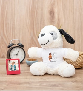 İyi Dostlar Biriktirdim Peluş Köpek ve Mini Fotoğraf Çerçevesi
