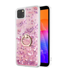 Microsonic Huawei Honor 9S Kılıf Glitter Liquid Holder Pembe