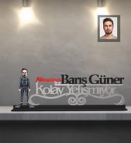 Kişiye Özel Dalgıç Karikatürlü Kolay Yetişmiyor Ahşap Biblo  Bay-1