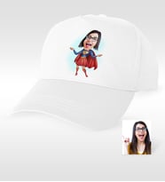 BK Gift Kişiye Özel Süper Kız Karikatür Beyaz Şapka  1
