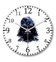 Darth Wars Duvar Saati Bombeli Gercek Cam