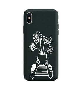 Iphone Xs Max Çizgi Tasarımlı Siyah Lansman Telefon Kılıfı