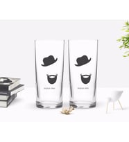 BK Gift Kişiye Özel Renkli Baskılı İsimli Tasarımlı İkili Rakı Bardağı Seti-132 (Beyaz)