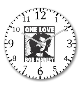 One Love Bob Marley Duvar Saati Bombeli Gercek Cam