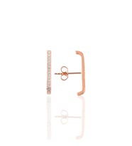 Söğütlü Silver Gümüş rose zirkon taşlı style küpe