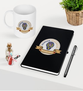 BK Gift Kişiye Özel Komiser Yardımcısı Temalı Siyah Defter Kalem Kupa Seti - 1 (Model 1)