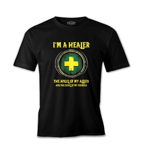 World of Warcraft - The Healer Siyah Erkek Tshirt