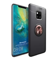 Microsonic Huawei Mate 20 Pro Kılıf Kickstand Ring Holder Siyah Rose