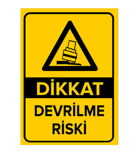MIGNATIS - Dikkat Devrilme Riski Levhası - Sac Malzeme 50x70cm