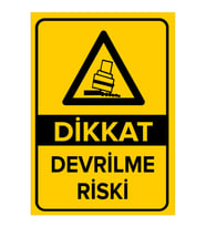 MIGNATIS - Dikkat Devrilme Riski Levhası - Sac Malzeme 50x70cm