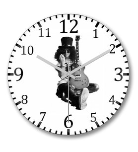 Guitarrista Slash 2 Duvar Saati Bombeli Gercek Cam