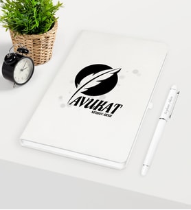 BK Gift Kişiye Özel Avukat Temalı Beyaz Defter Kalem Seti - 12