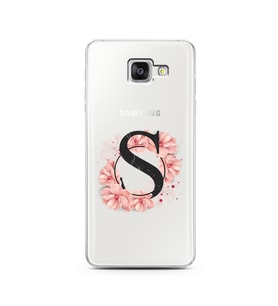 Pembe Çiçekli Harf Tasarım Süper Şeffaf Silikon Telefon Kılıfı Samsung A5 (2016)