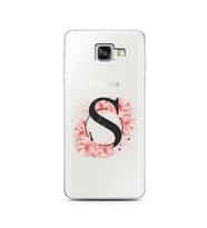 Pembe Çiçekli Harf Tasarım Süper Şeffaf Silikon Telefon Kılıfı Samsung A5 (2016)