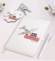 BK Gift Kişiye Özel Uçak Mühendisi Beyaz Defter Kalem ve Anahtarlık Hediye Seti (Model 1)