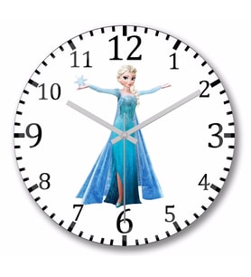 Elsa Hans Frozen Anna Duvar Saati Bombeli Gercek Cam