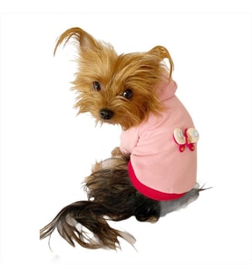Pembe Kelebek Kapşonlu Sweat by Kemique Köpek Kazağı 