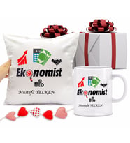 Ekonomist Kupa Bardağı ve Yastığı Hediye Seti (Model 1)