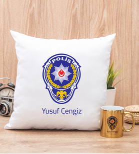 Polis Logolu Yastık ve Gold Kupa Bardak