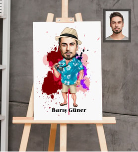 Kişiye Özel Erkek Karikatürlü  Ahşap Tablo 30x47 Model-11