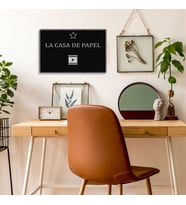 New Jargon - Benim Favori Dizim La Casa De Papel Tasarım Metal Tablosu 50x32cm (Siyah)