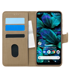 Microsonic General Mobile GM 20 Kılıf Fabric Book Wallet Gold