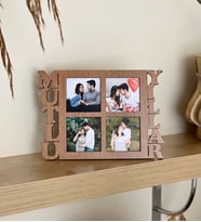 Kişiye Özel 4 Fotoğraflı Mutlu Yıllar Mdf Çerçeve Ahşap