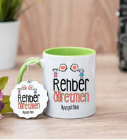 Rehber Öğretmen Yeşil Kupa Bardak Ve Anahtarlık Set