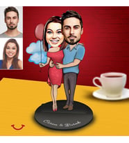 Kişiye Özel Sevgili Karikatürlü Ahşap Biblo Model 9