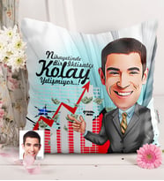 BK Gift Kişiye Özel Bay İktisatçı Karikatürlü  Yastık  1