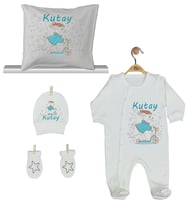 Pia Baby Gl 1926-04 İsme Özel Yastık Tulum Set